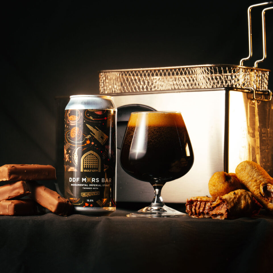Vault City unveils their latest creation, Stout of this World - a beer with the flavor of deep-fried Mars Bar. beer, deep-fried Mars Bar, Stout of this World, Vault City Food and Beverage Business