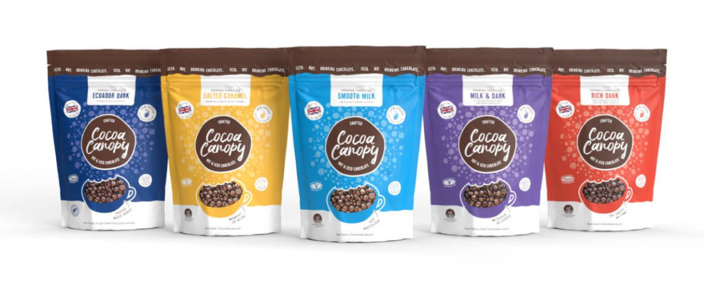 Introducing a New Packaging Format for Cocoa Canopy Drinking Chocolate Beads Food and Beverage Business Introducing a New Packaging Format for Cocoa Canopy Drinking Chocolate Beads beverage packaging, food and drink packaging, food and drink sustainable packaging, Food packaging, Recyclable packaging Food and Beverage Business