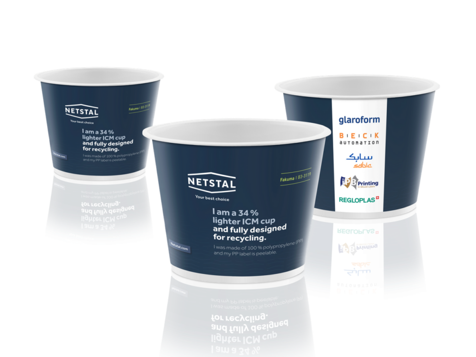 Netstal Introduces Recyclable Lightweight ICM Thin-Wall Cup Made of 100% PP at Fakuma beverage packaging, events, food and drink packaging, food and drink sustainable packaging, Food packaging, Machinery, Recyclability Food and Beverage Business Netstal