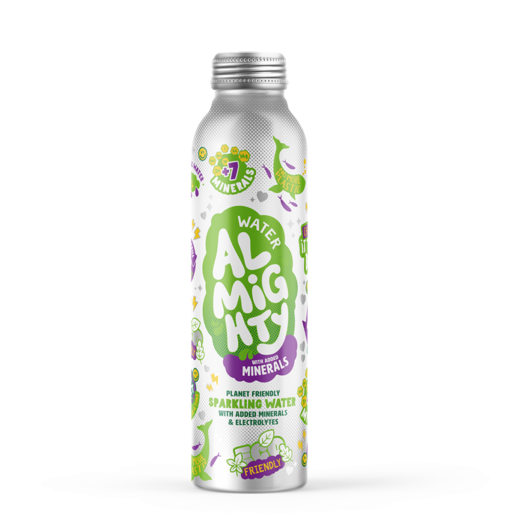 Water Almighty Launches First Aluminium-Bottled Functional Water Brand in the UK Aluminium, beverage packaging, food and drink packaging, food and drink sustainable packaging, Metal packaging, Recyclability Food and Beverage Business Water Almighty