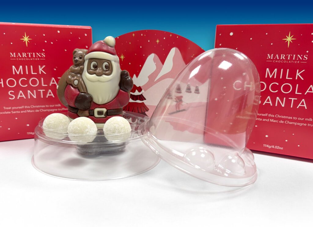 Macpac Unveils Innovative Dome-Shaped Snow Globe Packaging for Martin’s Chocolatier food and drink packaging, food and drink sustainable packaging, Food packaging, Recyclability Food and Beverage Business