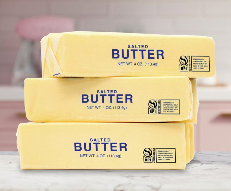 Novolex Achieves Gold Award and Compostable Certification for Innovative Butter Wrap Compostable Packaging, Flexible packaging, food and drink packaging, food and drink sustainable packaging, Food packaging Food and Beverage Business