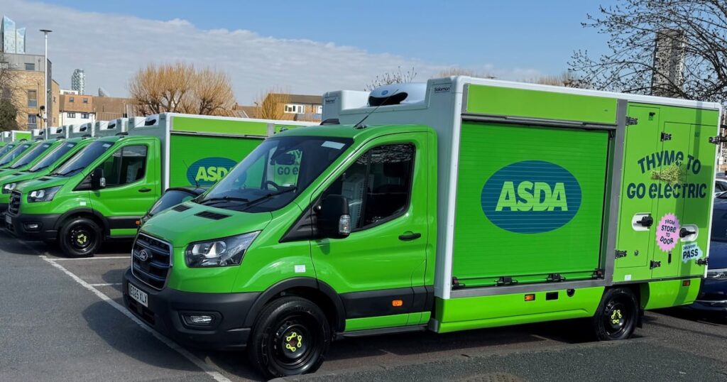 Asda Commits £1.3 Million to Enhance Electric Home Delivery Fleet Asda, chocoholic, close up, dubai bar, dubai chocolate, dubai chocolate isolated, dubai chocolate pieces, electric vehicles, fleet expansion, home delivery, investment, kadayef, kadayf, kadayif, kayadif, kunafa pistachio, Logistics, pistachio crunchy, pistachio kunafa, Retail News, Sustainability Food and Beverage Business