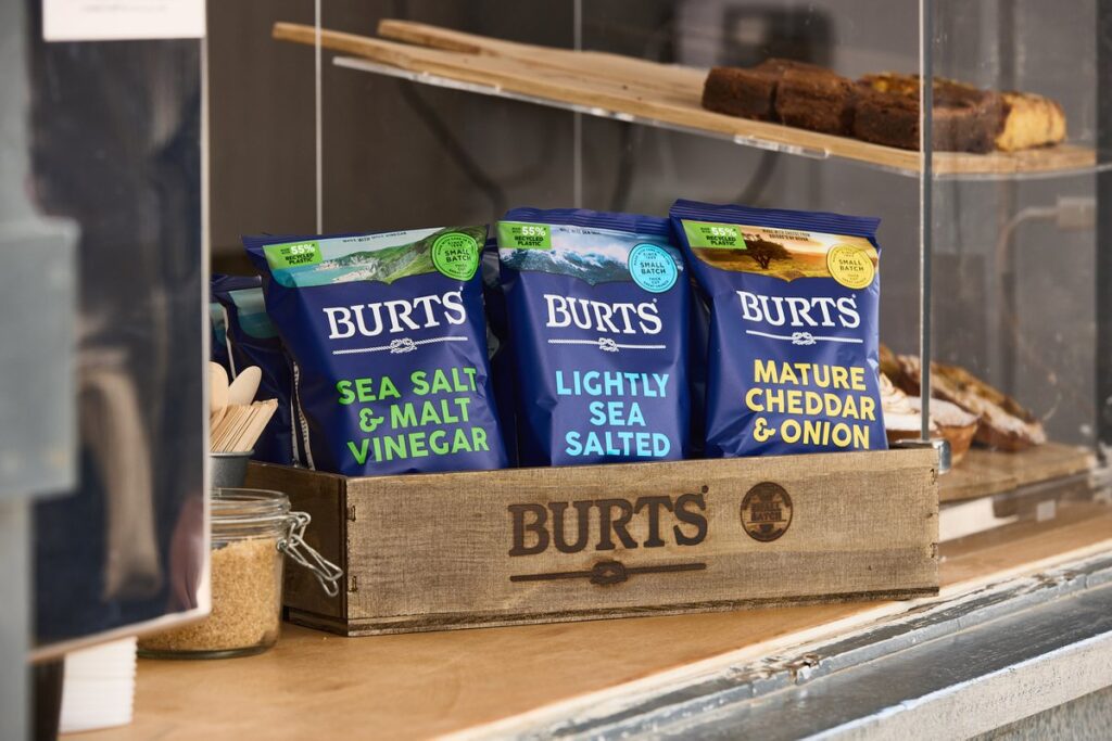 Burts Snacks Unveils Sustainable Crisp Packaging Made with 55% Recycled Plastic Flexible packaging, food and drink packaging, food and drink sustainable packaging, Food packaging, Recyclability Food and Beverage Business