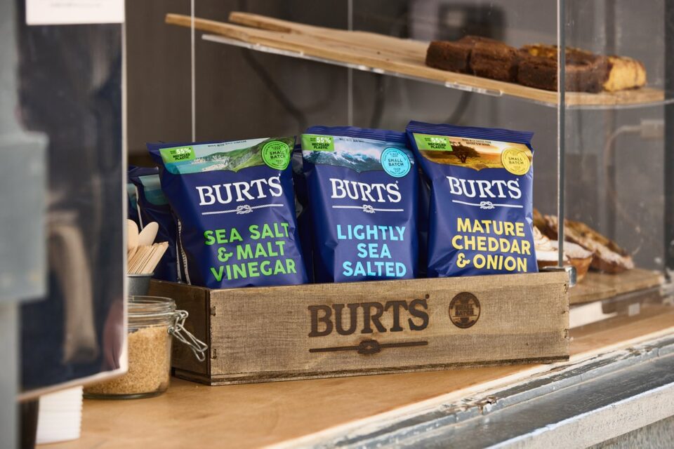 Burts Snacks Unveils Sustainable Crisp Packaging Made with 55% Recycled Plastic Flexible packaging, food and drink packaging, food and drink sustainable packaging, Food packaging, Recyclability Food and Beverage Business