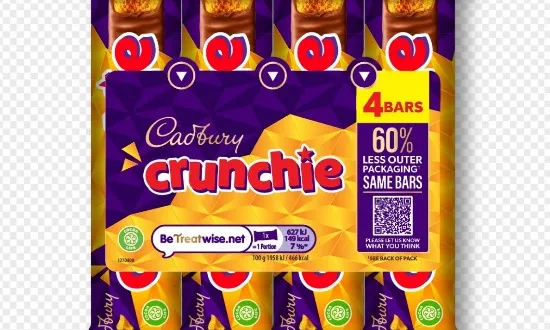 Mondelēz and Tesco Replace Cadbury Crunchie Plastic Overwrap with Sticker Cadbury, Crunchie, Flexible packaging, Food Industry, Here are some tags based on the title: Mondelez, Mondelez International, overwrap, packaging, plastic, product change, sticker, Sustainability, Tesco Food and Beverage Business