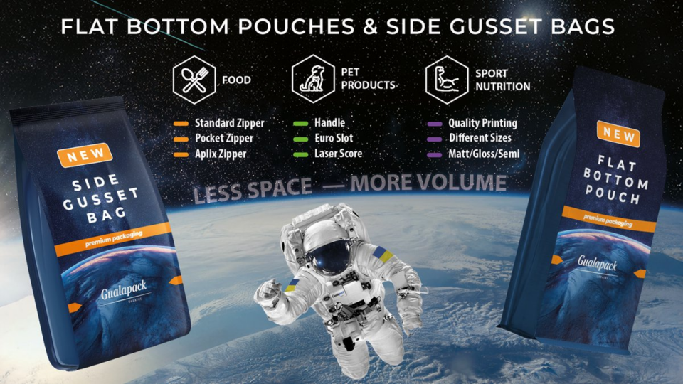 Gualapack Ukraine Unveils New Packaging Formats: Flat Bottom and Side Gusset Bags Flexible packaging, food and drink packaging, food and drink sustainable packaging, Food packaging Food and Beverage Business