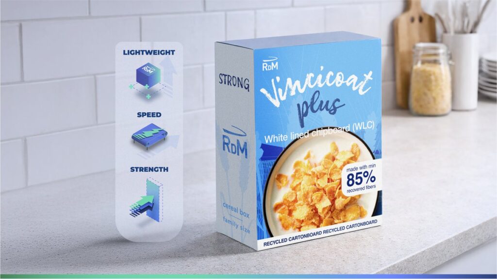 RDM Group Unveils Vincicoat PLUS: Enhanced Strength and Reduced Packaging Footprint Carton, food and drink packaging, food and drink sustainable packaging, Food packaging, Recyclability Food and Beverage Business