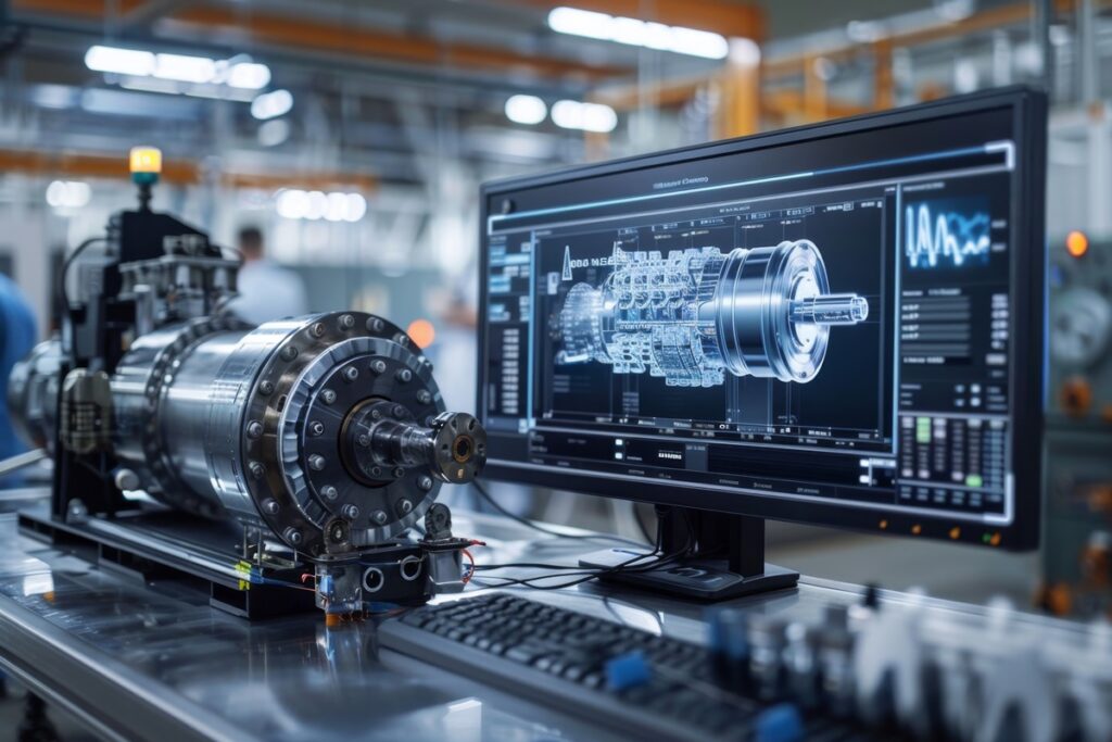 Digital Twin Engine model displayed on computer screen