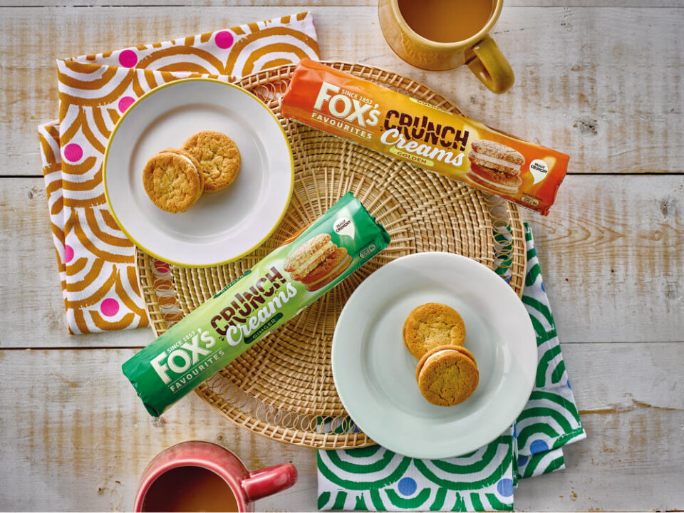 Fox’s Burton's bites into £509m biscuit demand return a list of comma separated tags from this title: Fox’s Burton's bites into £509m biscuit demand Food and Beverage Business