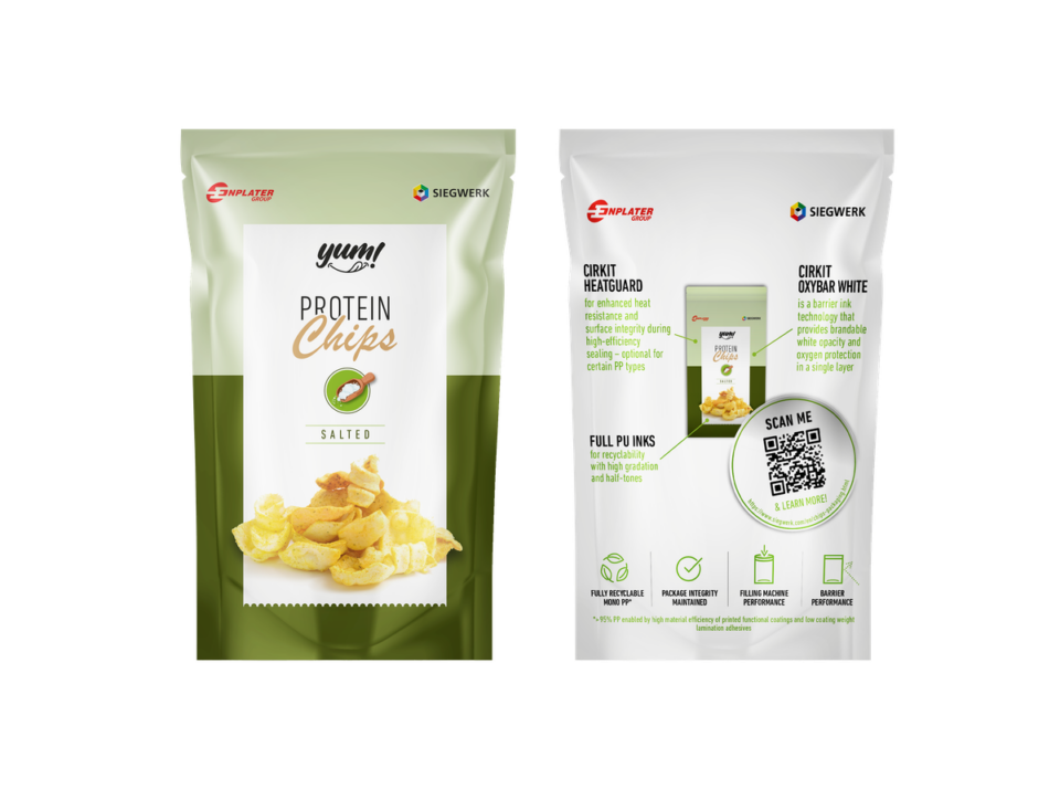 Siegwerk and Enplater Unveil Fully Recyclable Mono-PP Pouch Featuring Integrated Barrier and Sealing Capabilities Flexible packaging, food and drink packaging, food and drink sustainable packaging, Food packaging, Printing Food and Beverage Business