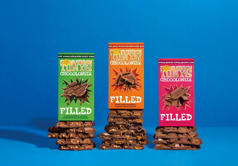 Tony's Chocolonely Expands Offerings with New Filled Bars Brand Portfolio, chocolate, confectionery, Filled Bars, market growth, product expansion, snack industry, sweet treats, Tony's Chocolonely Food and Beverage Business