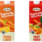 Grace Foods Revamps Tropical Rhythms Packaging - product refresh, - tropical flavors, - Tropical Rhythms, Beverage, Branding, consumer products, Food Industry, Here are some tags based on the title "Grace Foods refreshes Tropical Rhythms packs": - Grace Foods, marketing, packaging Food and Beverage Business