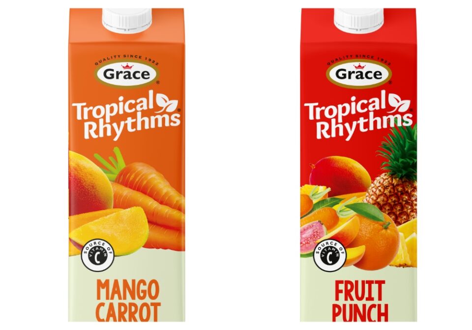 Grace Foods Revamps Tropical Rhythms Packaging - product refresh, - tropical flavors, - Tropical Rhythms, Beverage, Branding, consumer products, Food Industry, Here are some tags based on the title "Grace Foods refreshes Tropical Rhythms packs": - Grace Foods, marketing, packaging Food and Beverage Business