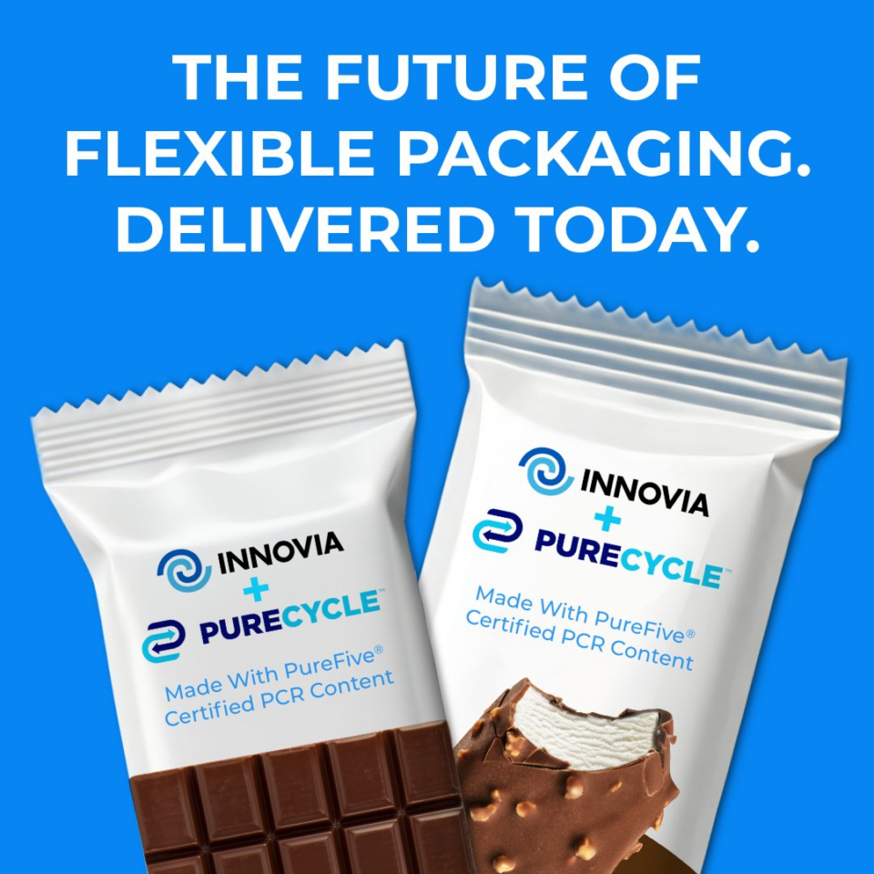 <PureCycle and Innovia Films Collaborate to Create Sustainable White Cavitated BOPP Film with PureFive Choice™ Recycled Polypropylene Flexible packaging, food and drink packaging, food and drink sustainable packaging, Food packaging Food and Beverage Business