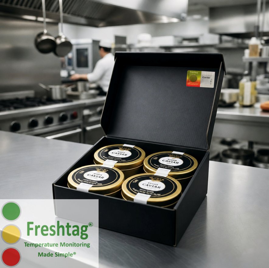 Vitsab® Launches Freshtag®: A Smart Time-Temperature Monitor Ensuring Caviar Quality and Safety in Transit food and drink packaging, food and drink sustainable packaging, Food packaging, labels, Resource Efficiency Food and Beverage Business