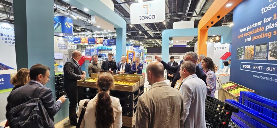 Tosca Showcases 100% Recycled Circular Pallet for More Sustainable Fresh Produce Supply Chains at Fruit Attraction circular economy, events, food and drink packaging, food and drink sustainable packaging, Food packaging, Pallets, plastic, Reusable packaging Food and Beverage Business